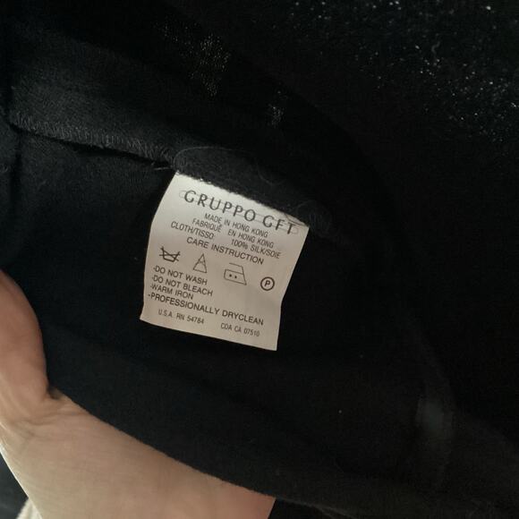 VTG Emanuel Ungaro Wool Dress - 44 / US 10 Black Draped Ruched Minimalist Office - Picture 9 of 10